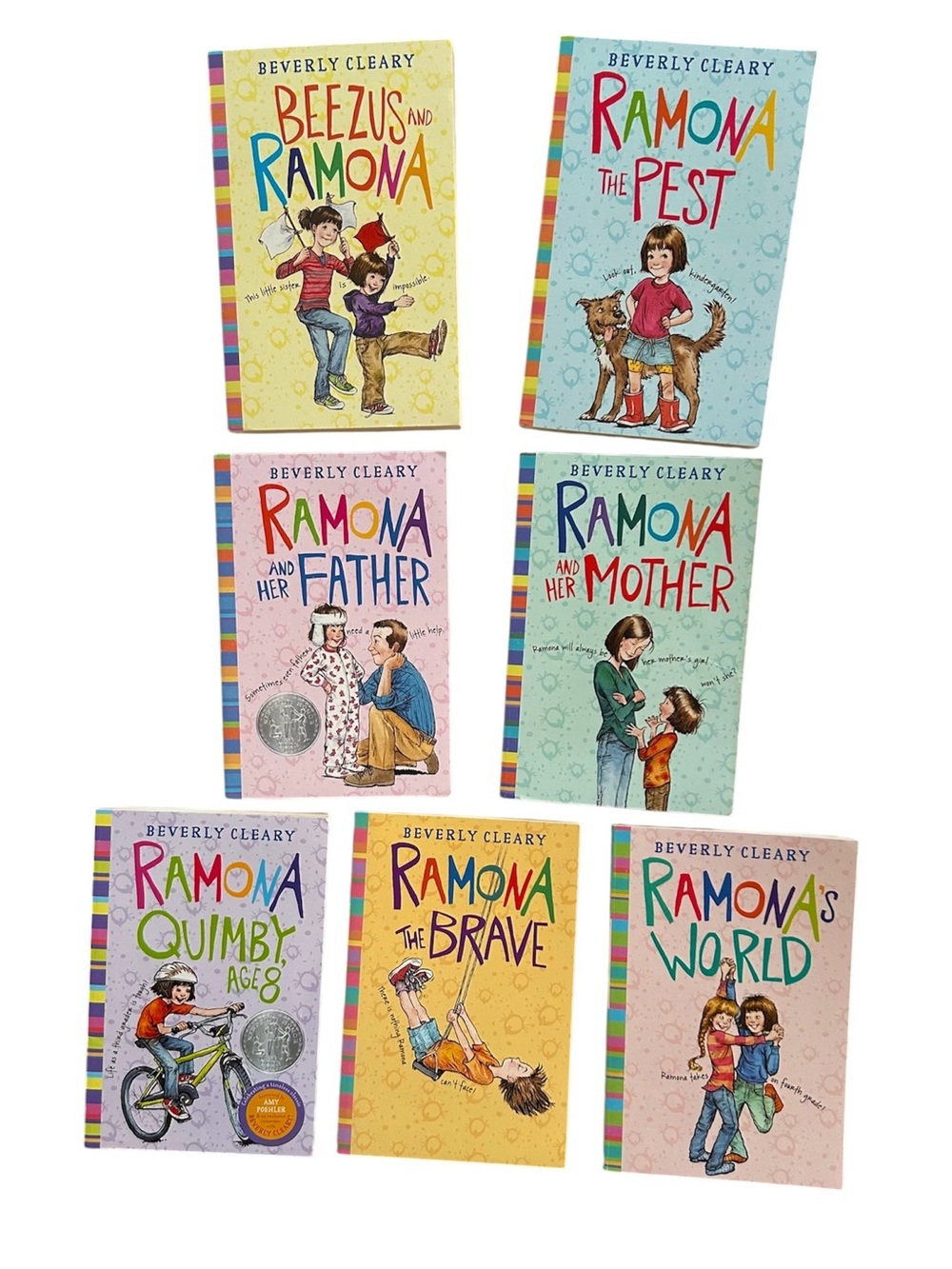 Collection of Beverly Cleary Ramona Paperback Books Seven Total For Ages 8-12